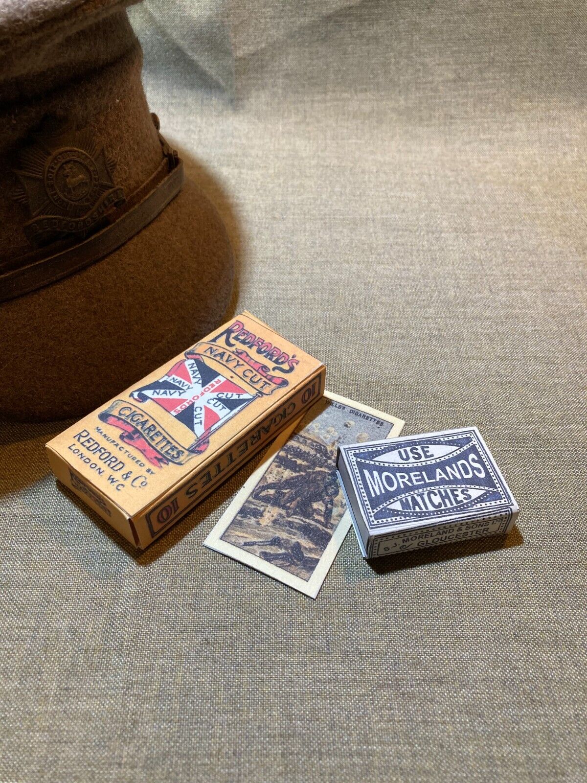 WWI British Army Cigarette box Redfords Navy Cut & Match box