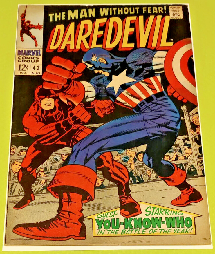 Daredevil 43 1968 Silver Age vs Captain America Kirby Cover