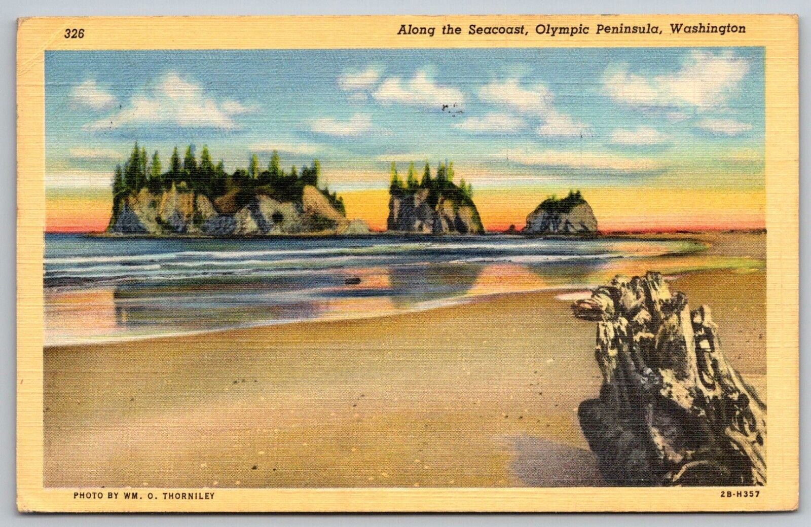 Vintage Linen Postcard - Olympic Peninsula Washington - Posted 1949