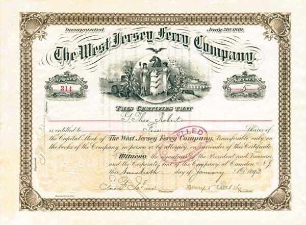 West Jersey Ferry Co. - Shipping Stocks