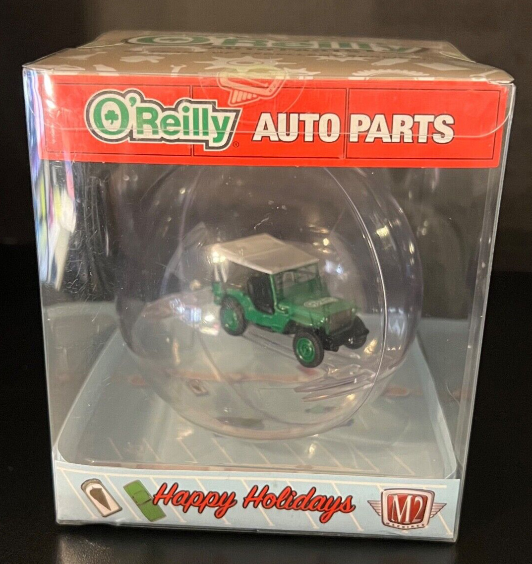 O’Reilly Auto Parts Willy’s Jeep 1944 M2 Machines Christmas Ornament 2022w/box