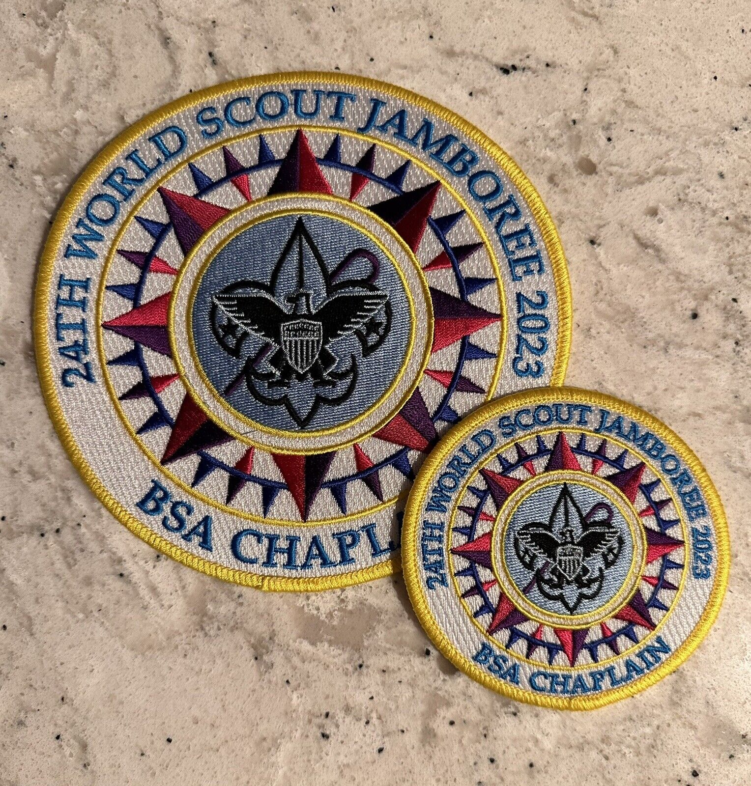 2023 World Jamboree Badge - BSA Chaplain Set - You Get Both Sizes