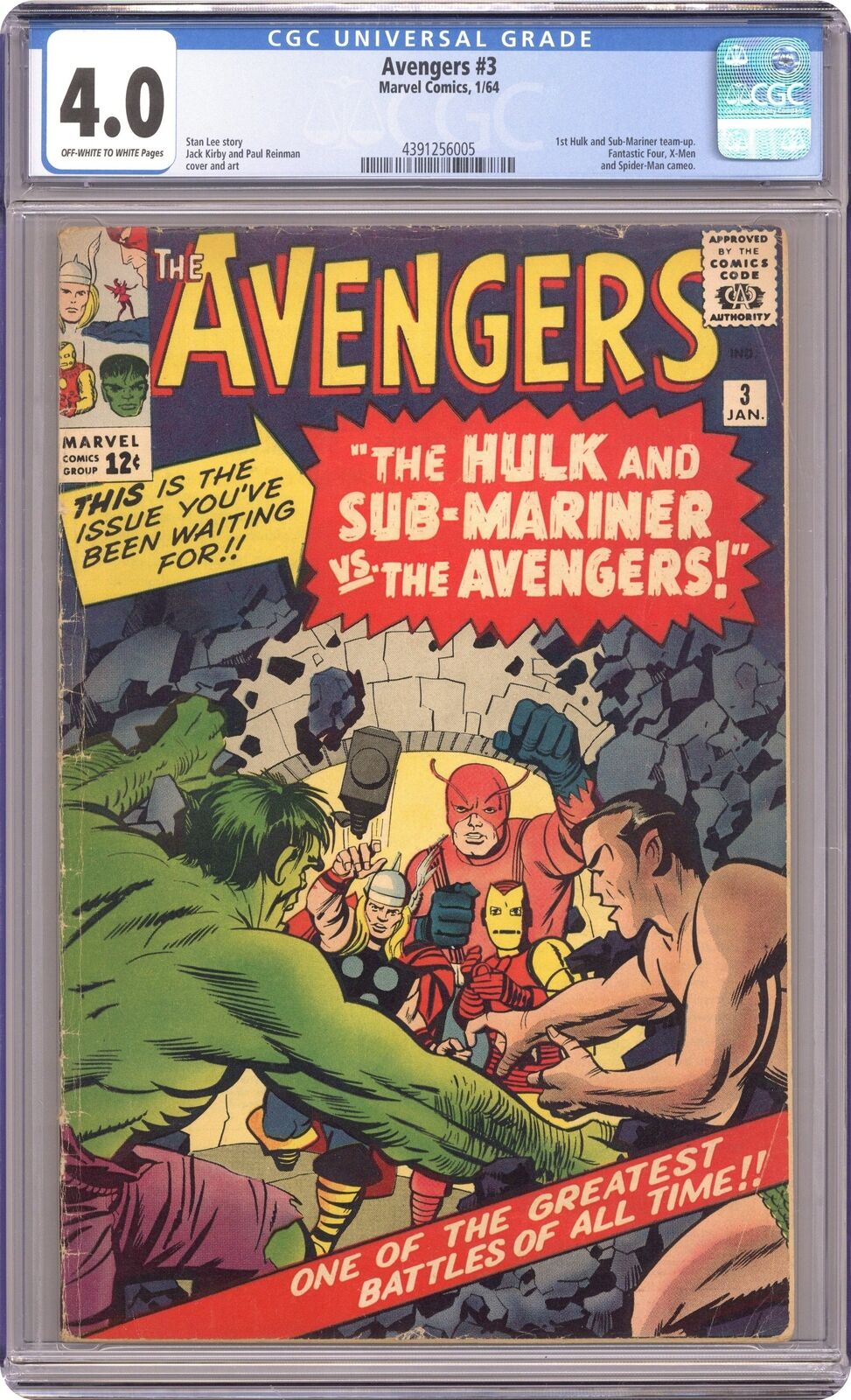 Avengers #3 CGC 4.0 1964 4391256005