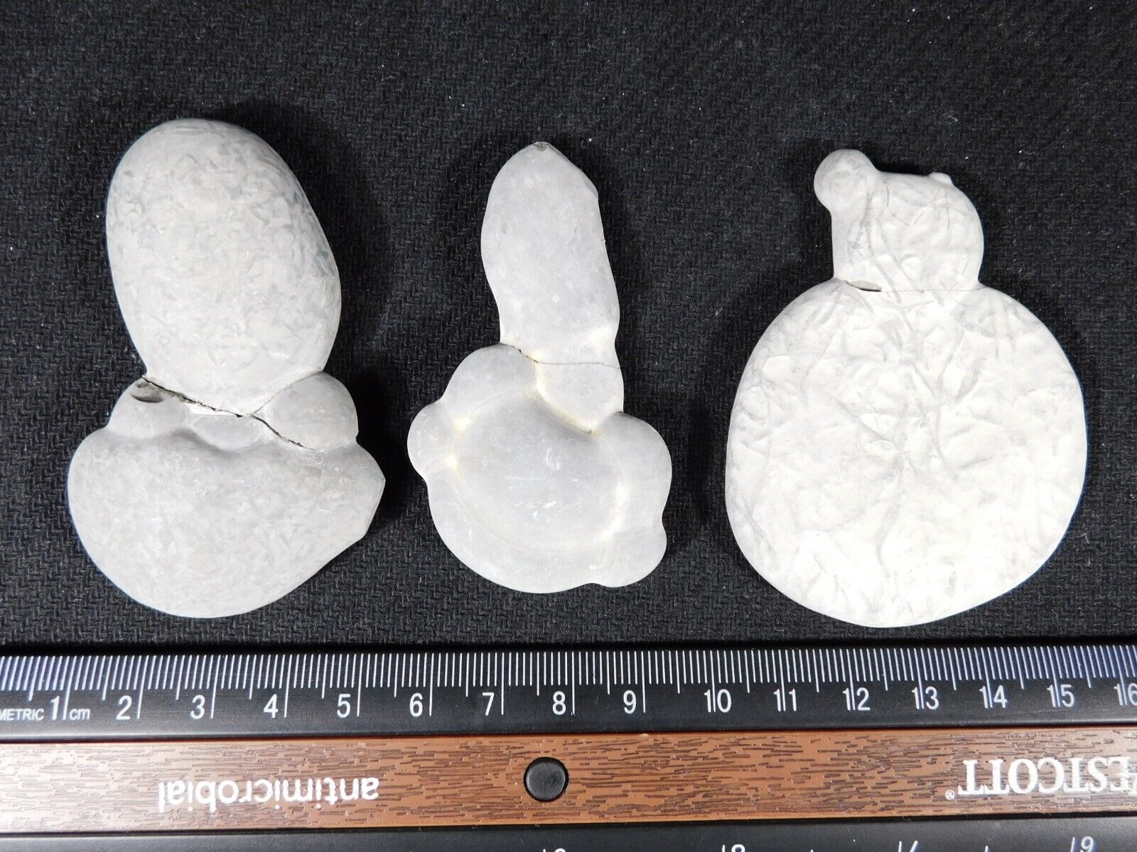 Lot of THREE Repaired Fairy Stones From Quebec Canada 96.2gr