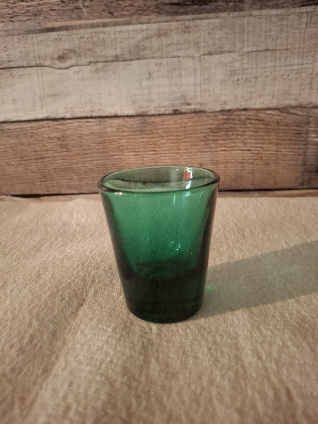 Vintage Teal Green Shot / Cordial Glasses Mid Century Modern Hand Blown