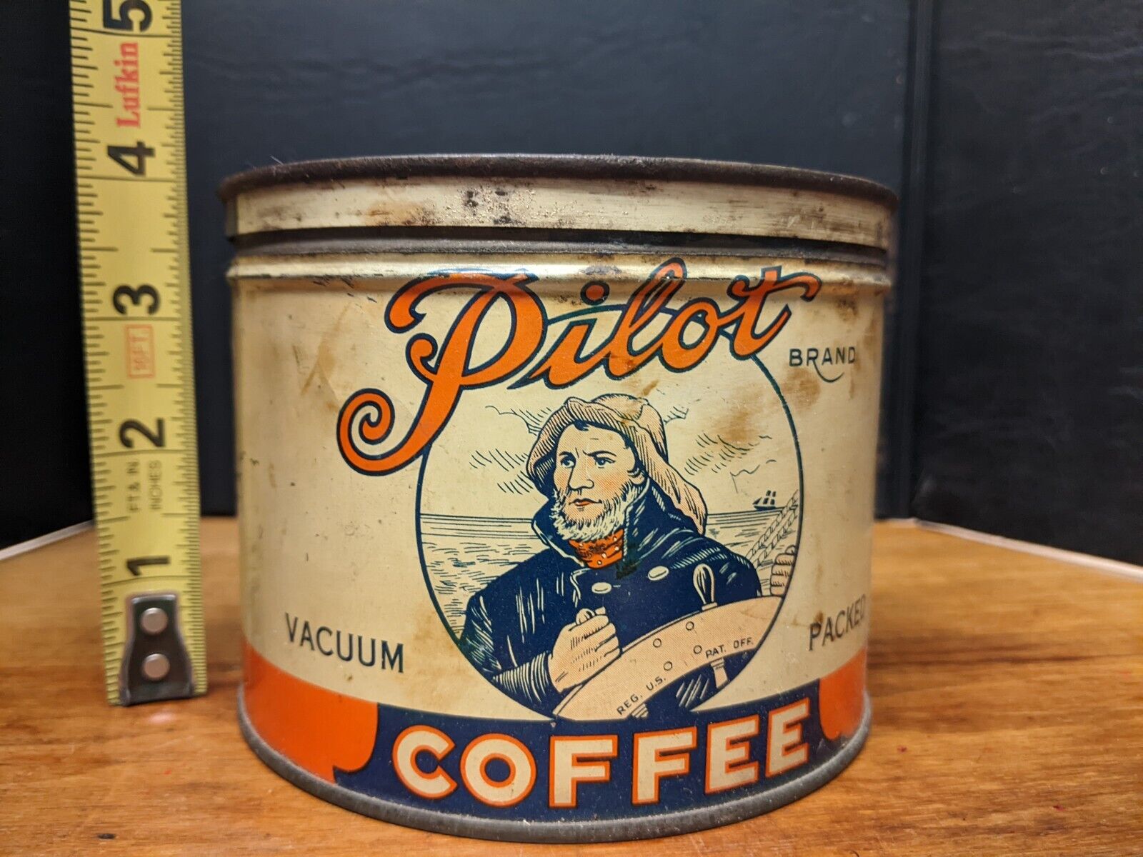 Pilot Brand Coffee Metal Can St. Louis Mo. - Sailor - 1 pound - General Coffee C