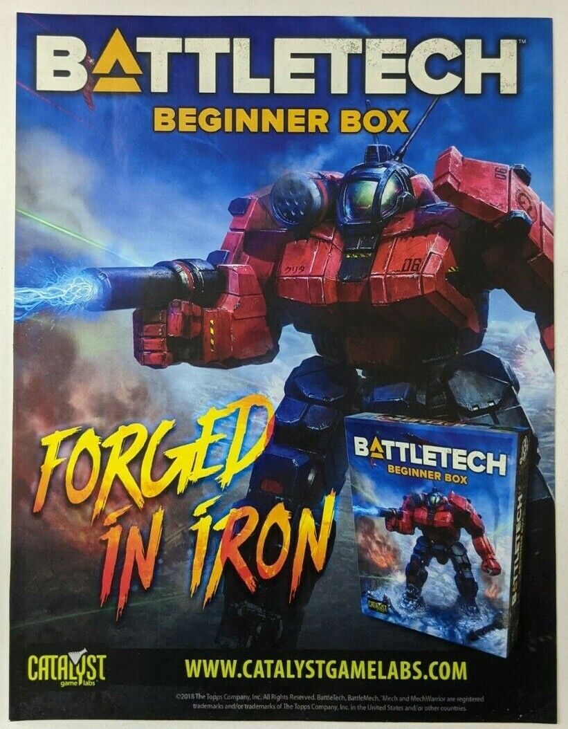 Battletech Beginner Box Print Ad Game Poster Art PROMO Original Forged in Iron