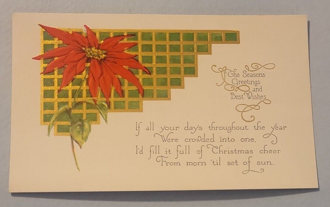 If All Your Days Throughout The Year Christmas Flower Postcard
