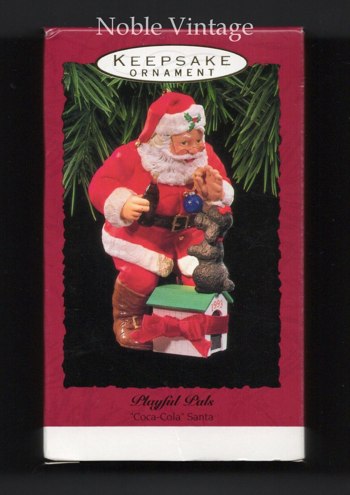 1993 Hallmark Keepsake Playful Pals - COCA-COLA Santa - Ornament - 1D1