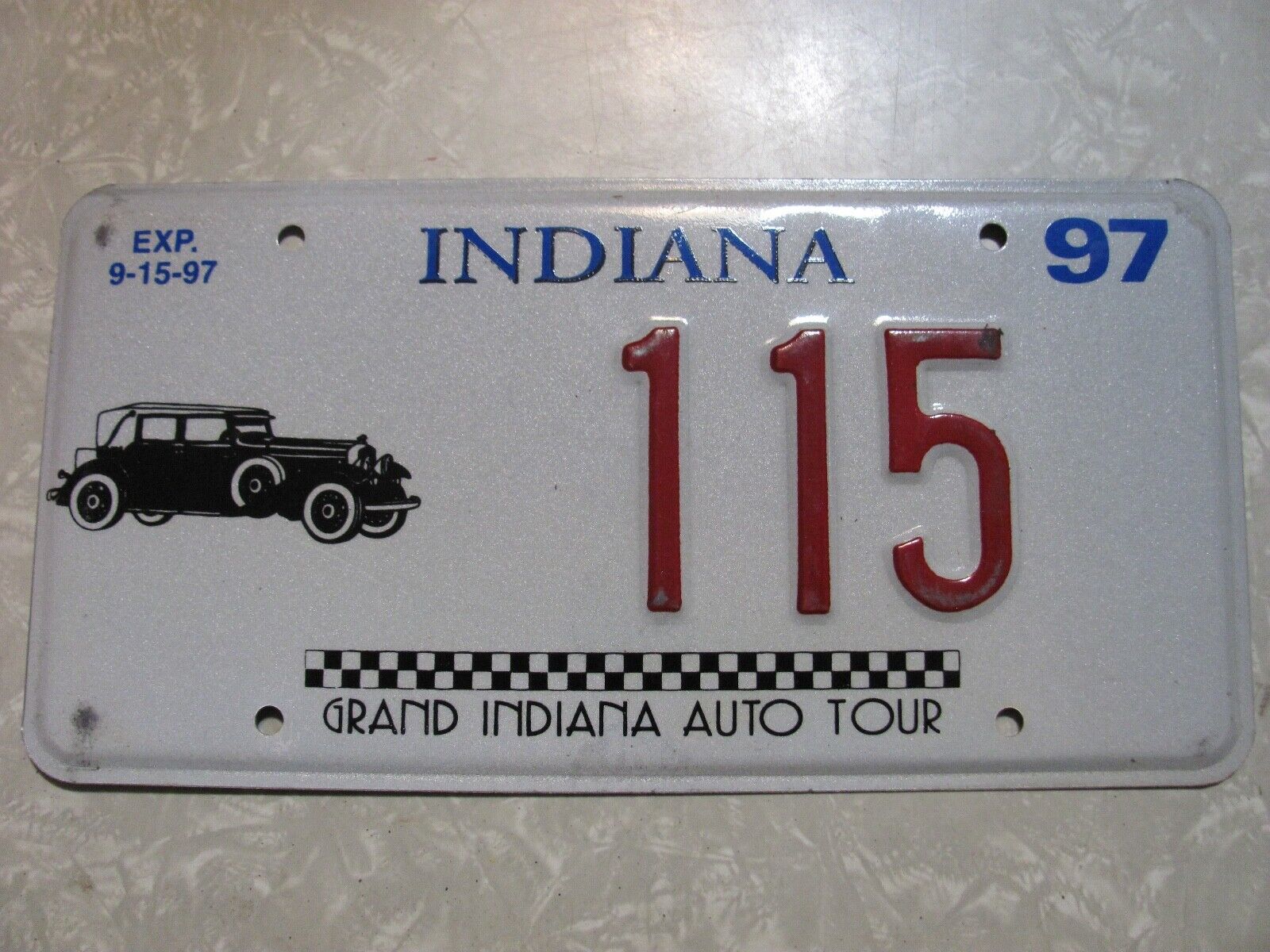 1997  INDIANA LICENSE PLATE  GRAND INDIANA AUTO TOUR #115
