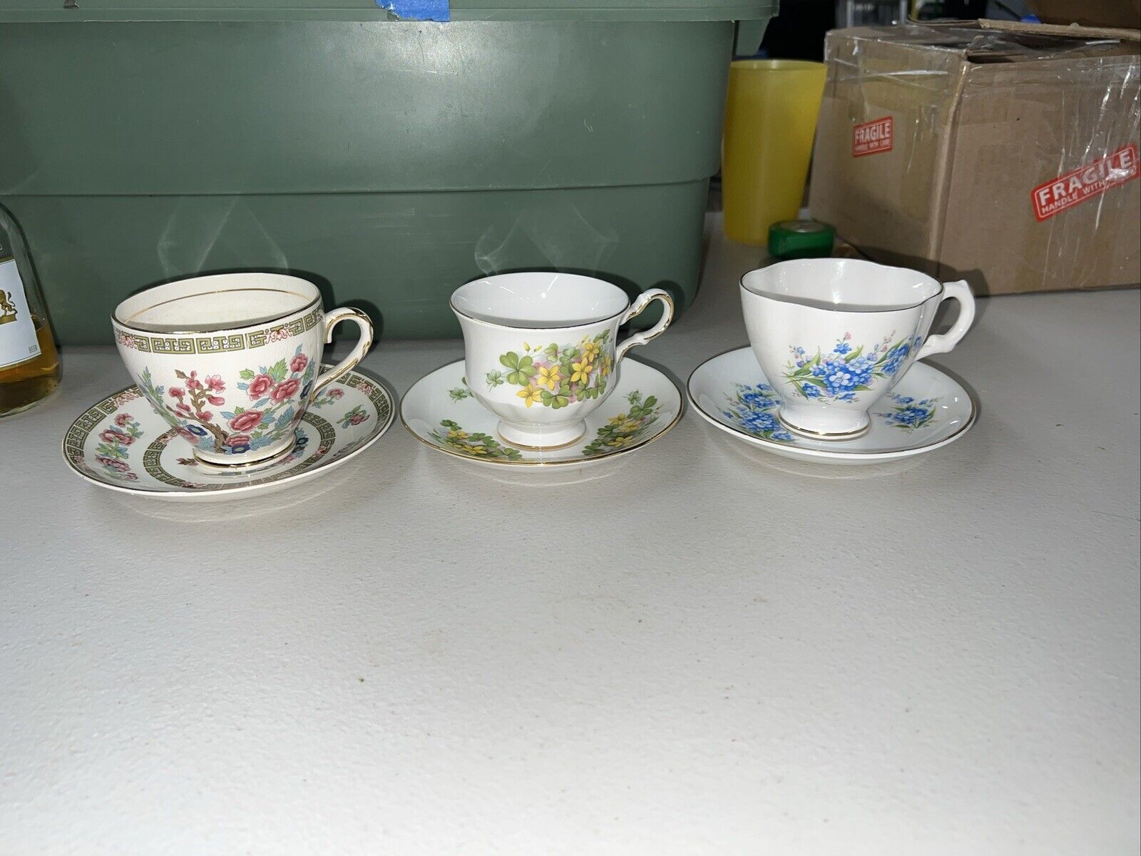 MIXED Lot Of 3 Vintage CHINA PORCELAIN Teacups TEA CUPS & SAUCERS SETS