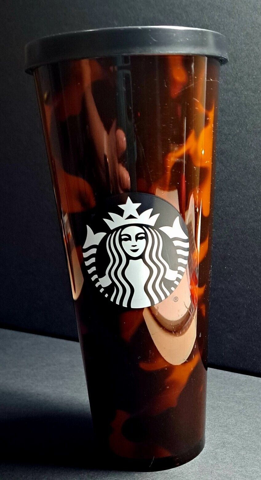 Rare 2019 Starbucks Tortoise Shell 24 oz. Cold Cup Tumbler- WITH STRAW