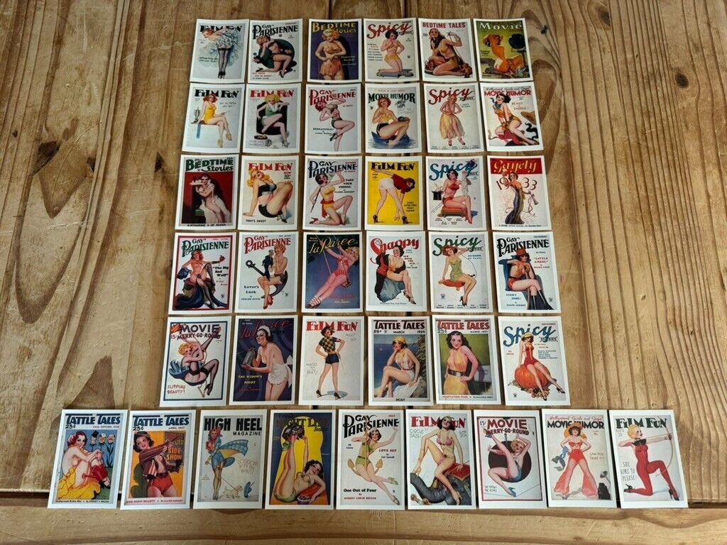 39x Compilation 1993 Magazine Cover Cards from 1930\'s (Gay Parisienne, Film Fun)