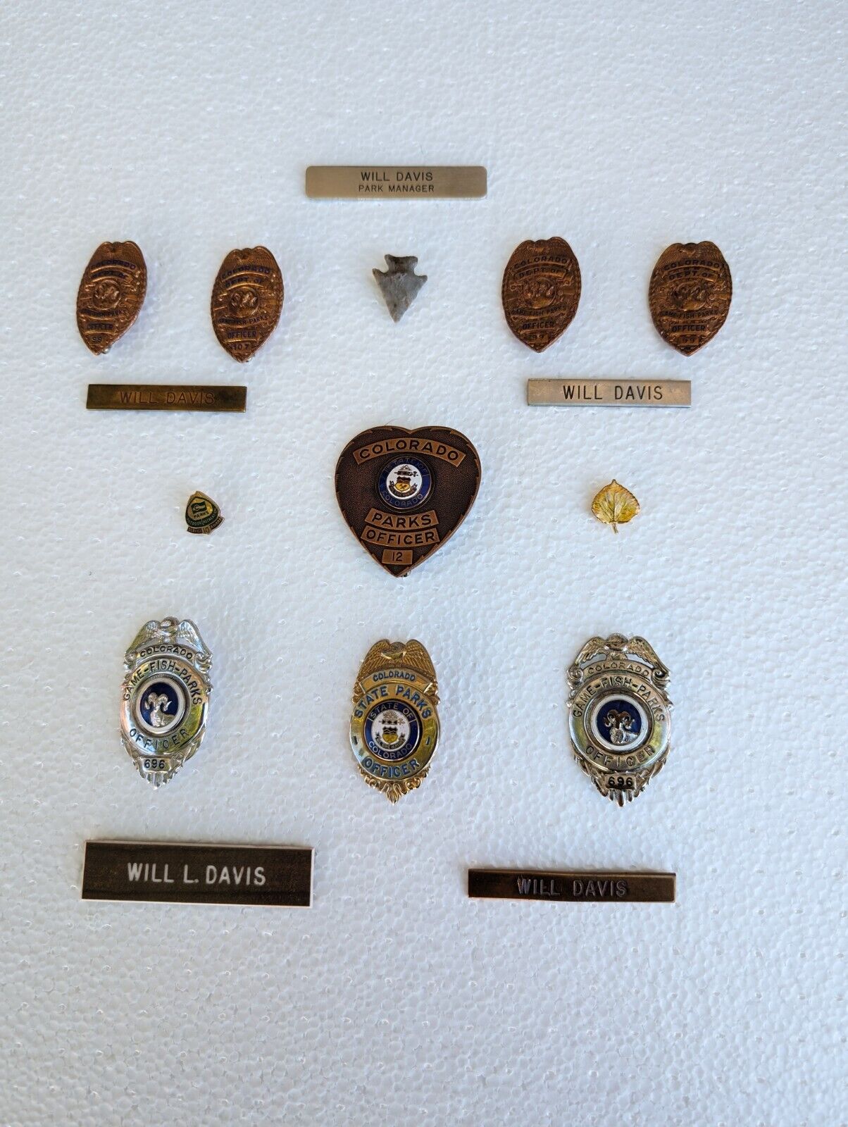 Rare Collection Obsolete Colorado Parks Officer Badges Game Fish & Parks 