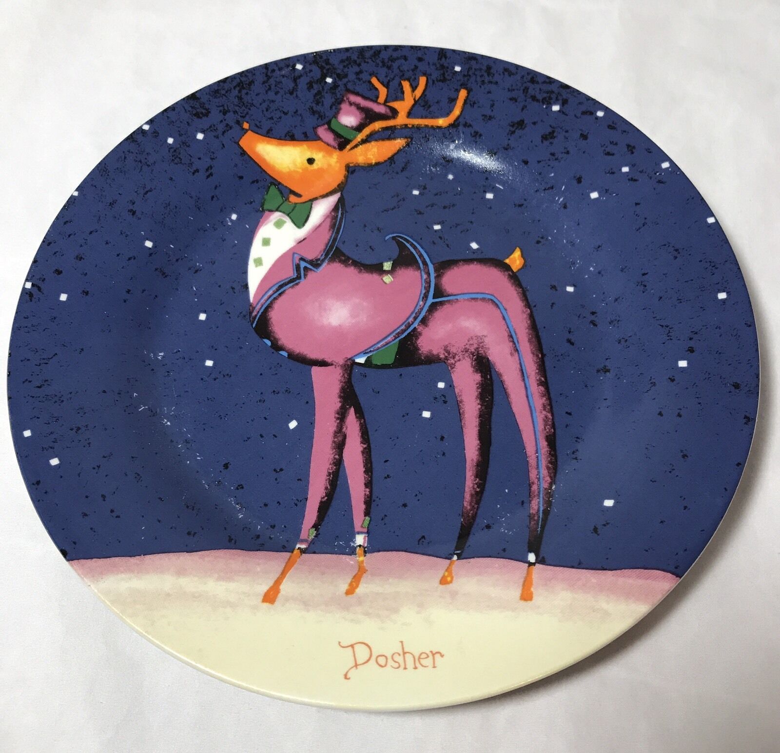 Designspirations Christmas Reindeer Collector Plates 2004 Set Of 8