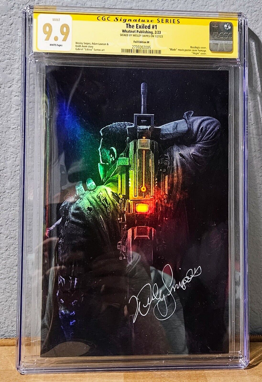 The Exiled #1 CGC SS 9.9 Wesley Snipes Auto foil variant cover M 1:1000 Not 9.8
