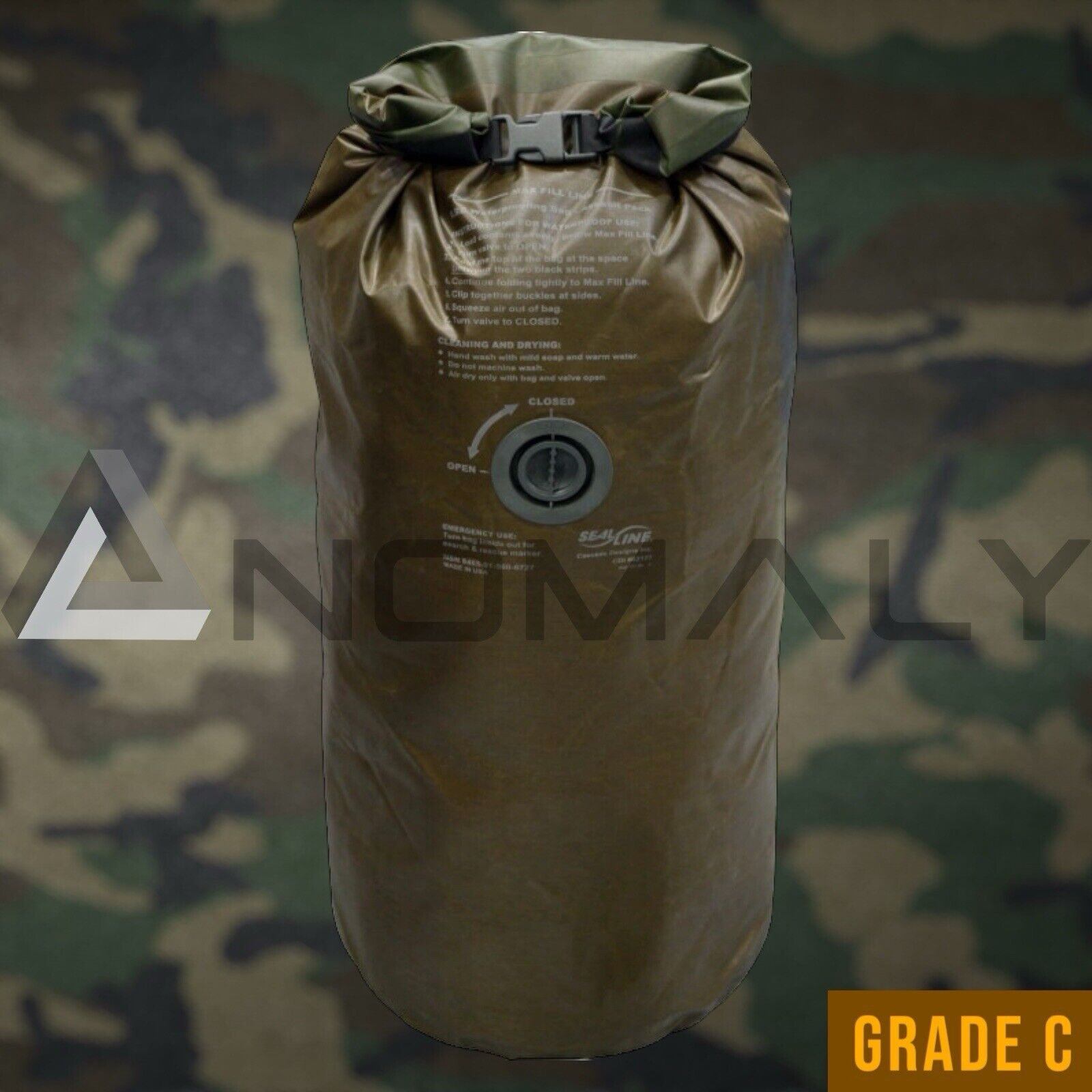Used USMC Seal Line ILBE Main Pack Waterproof Bag 65L, 8465-01-559-5404, GRADE C