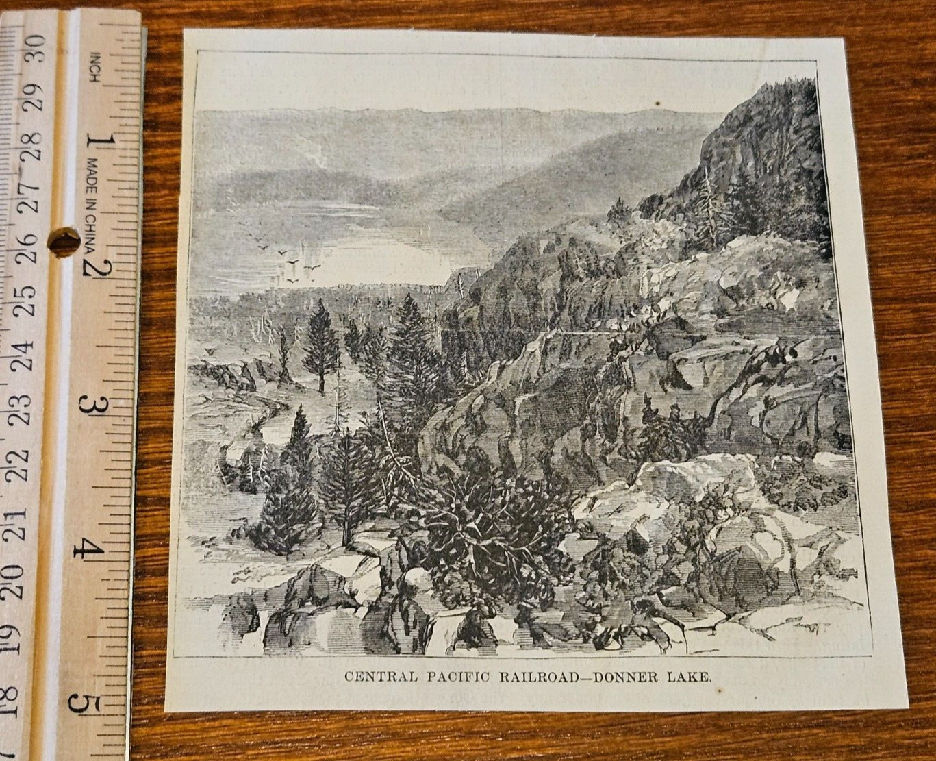 Harper\'s Weekly 1867 Sketch Print Central Pacific Railroad Donner Lake