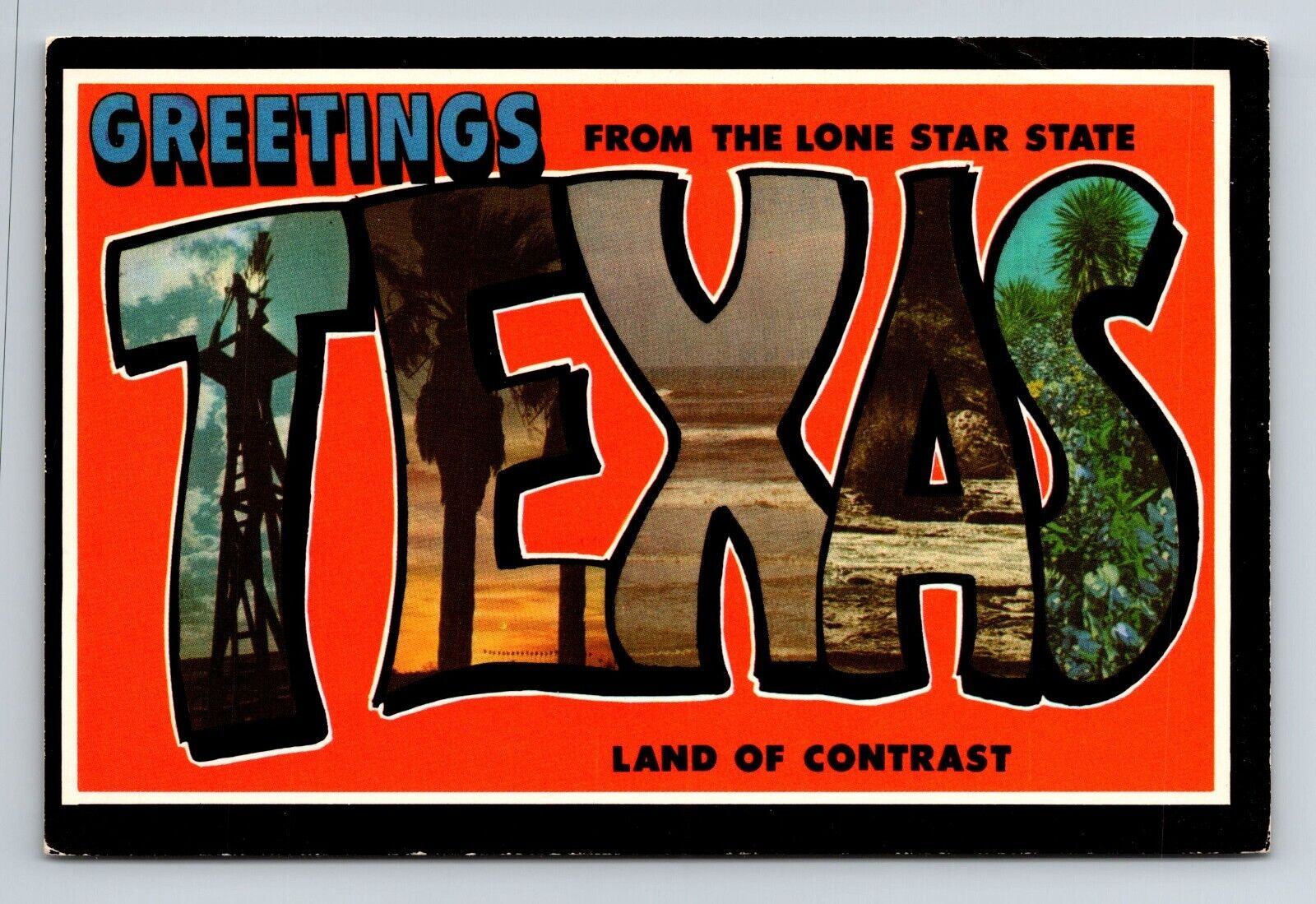 Greetings From The Lone Star State TEXAS postcard 6x4 unposted