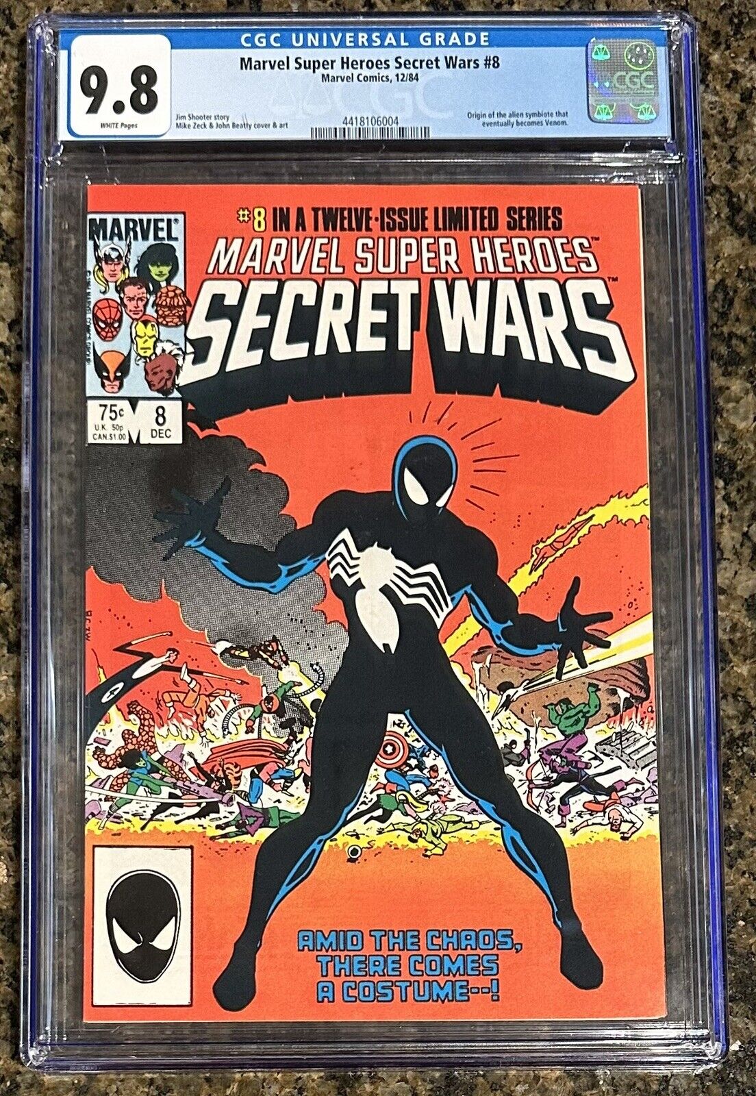 Marvel Super-Heroes Secret Wars 8 - Origin Black Suit - Venom - CGC 9.8 BEAUTY