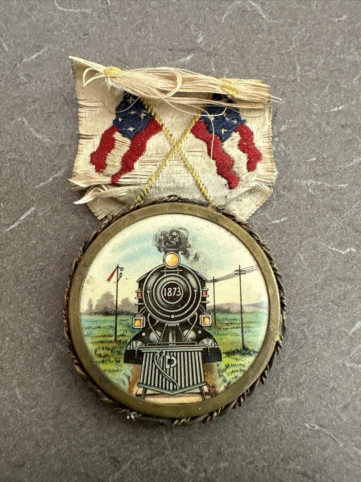 Vintage Brotherhood of Locomotive Firemen Enginemen Ribbon Badge
