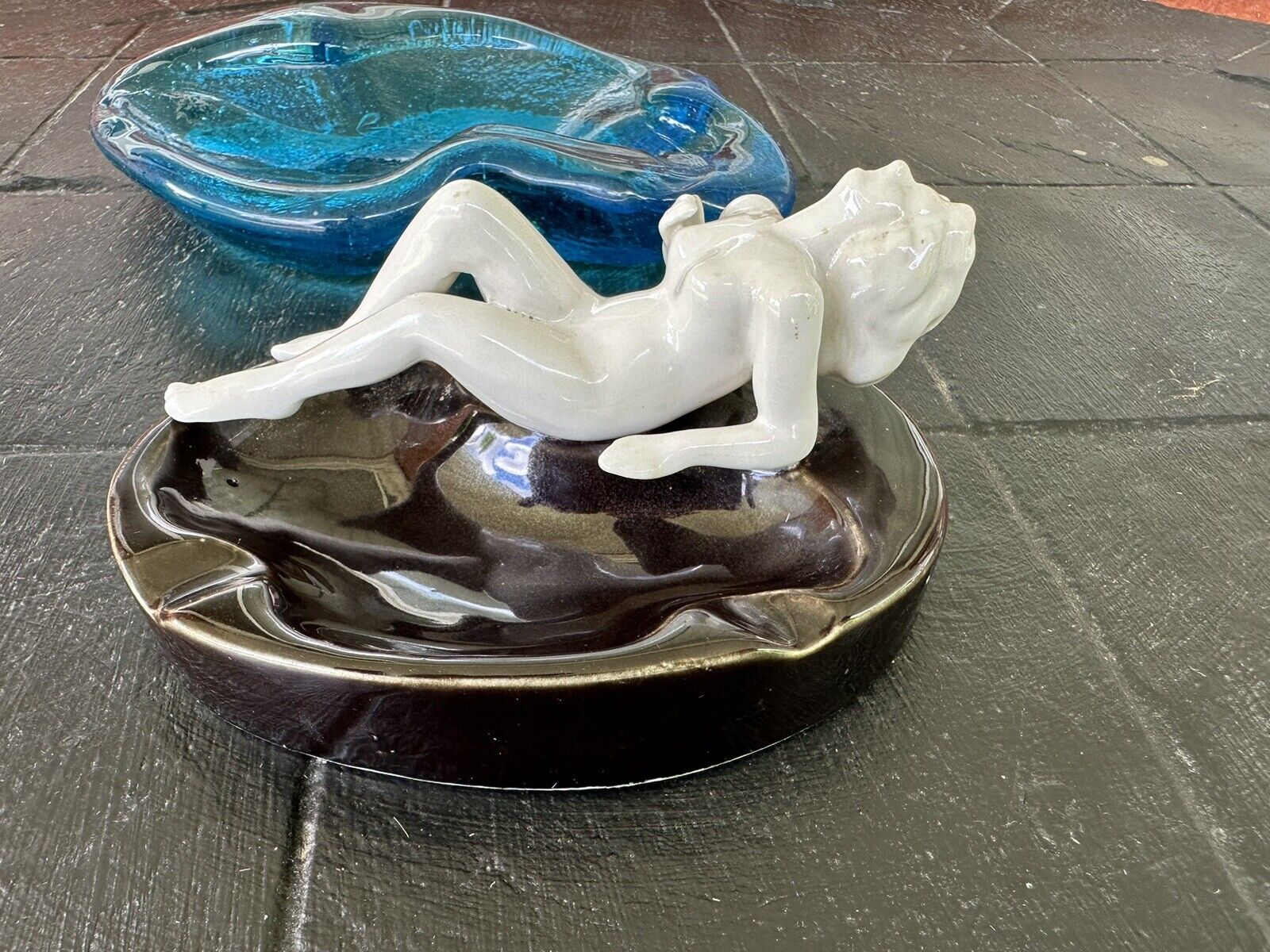 Vintage 1950s-60s PIN-UP NUDE LADY ASHTRAY MCM WOMEN