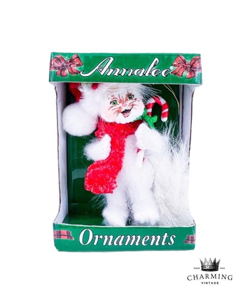 Vintage 2013 Annalee Doll Christmas Ornament 3' Cozy Christmas Kitty Figure NIB