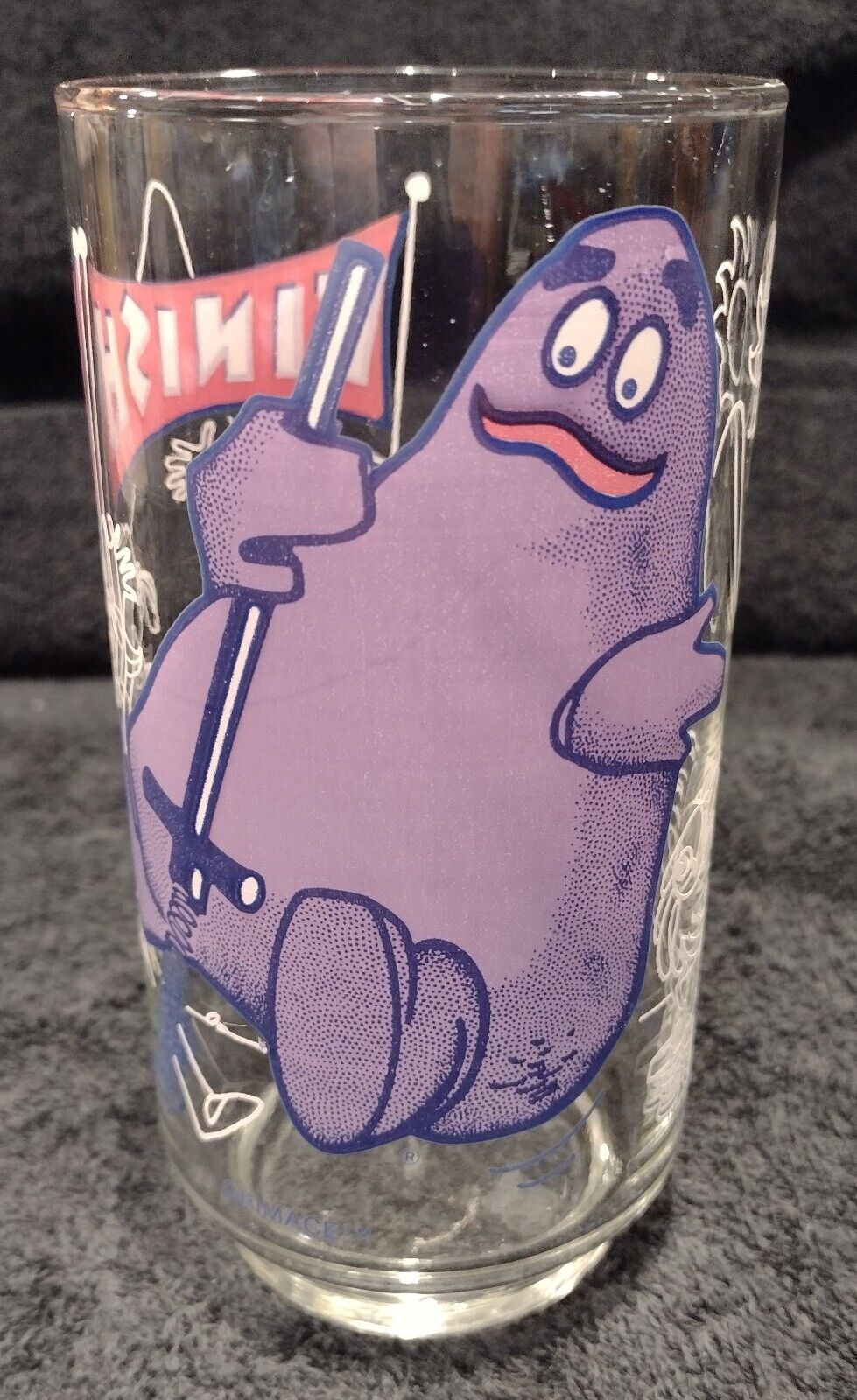 Vintage Grimace Glass. From Mc Donalds.