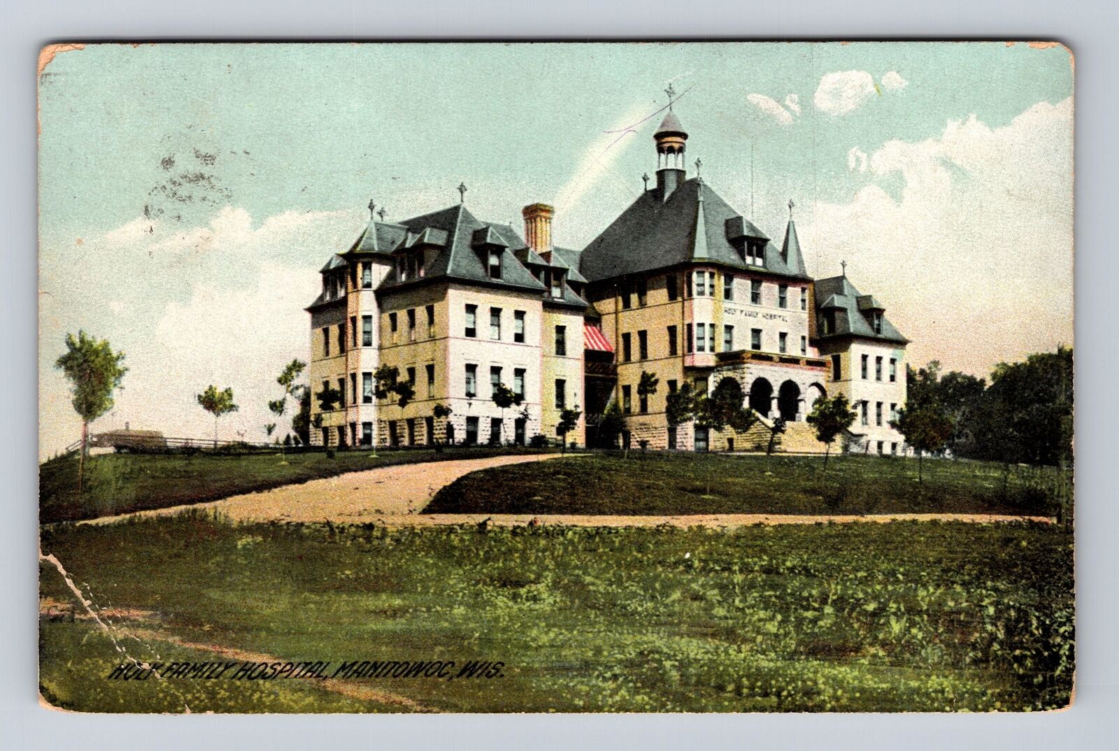 Manitowoc WI-Wisconsin, Holy Family Hospital, Antique, Vintage Souvenir Postcard