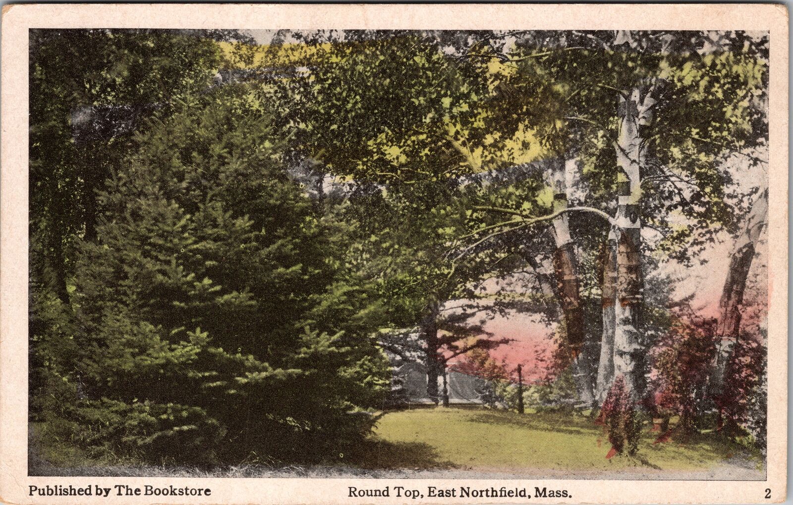 East Northfield MA-Massachusetts, Round Top, Vintage Postcard