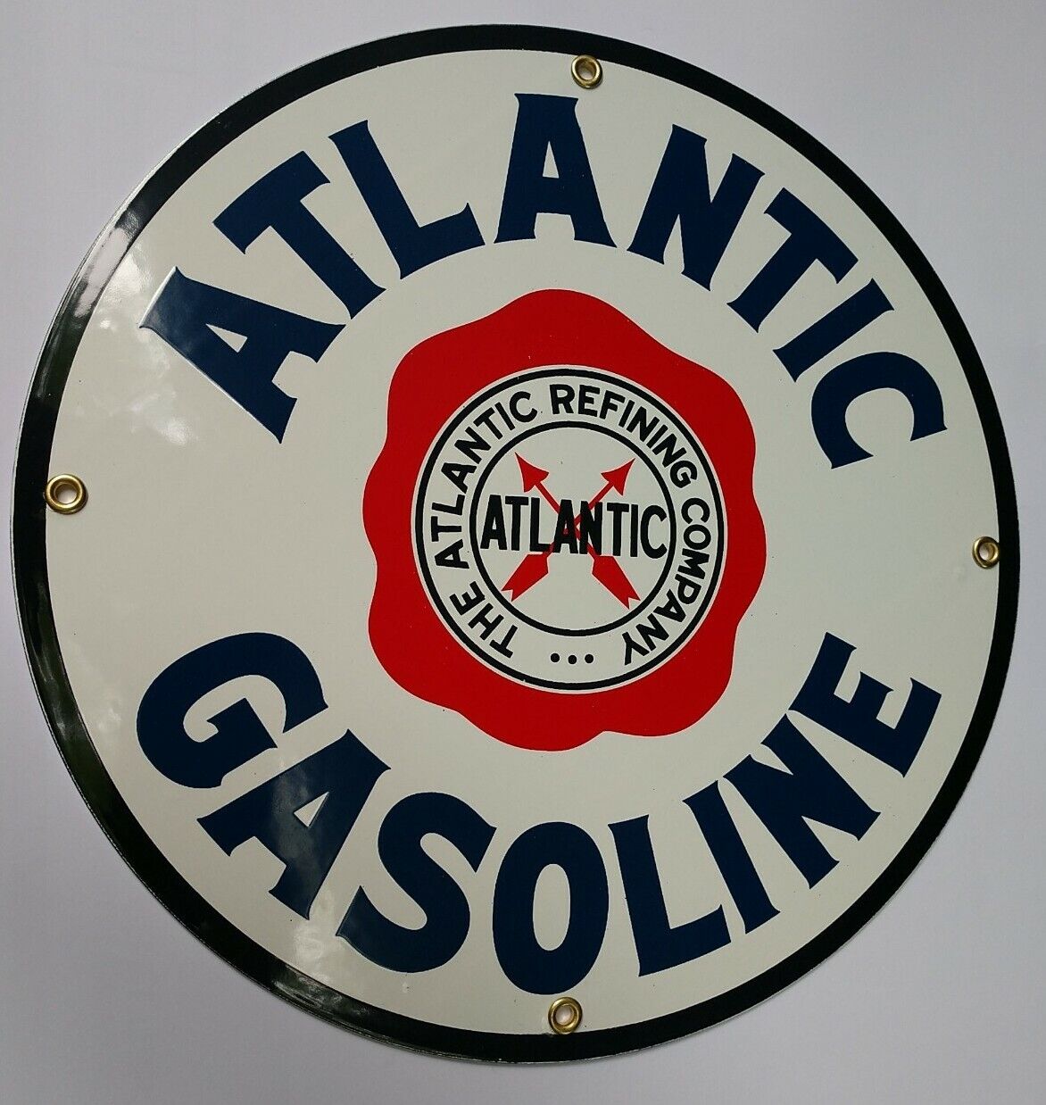 Atlantic Gas Oil Gasoline Porcelain Sign