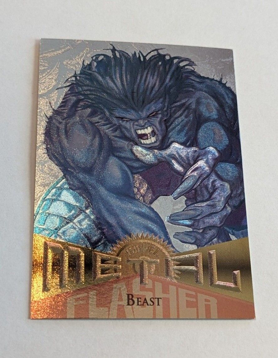 1995 Marvel Metal Insert Cards; Silver Flashers, Metal Blasters, Gold Blasters