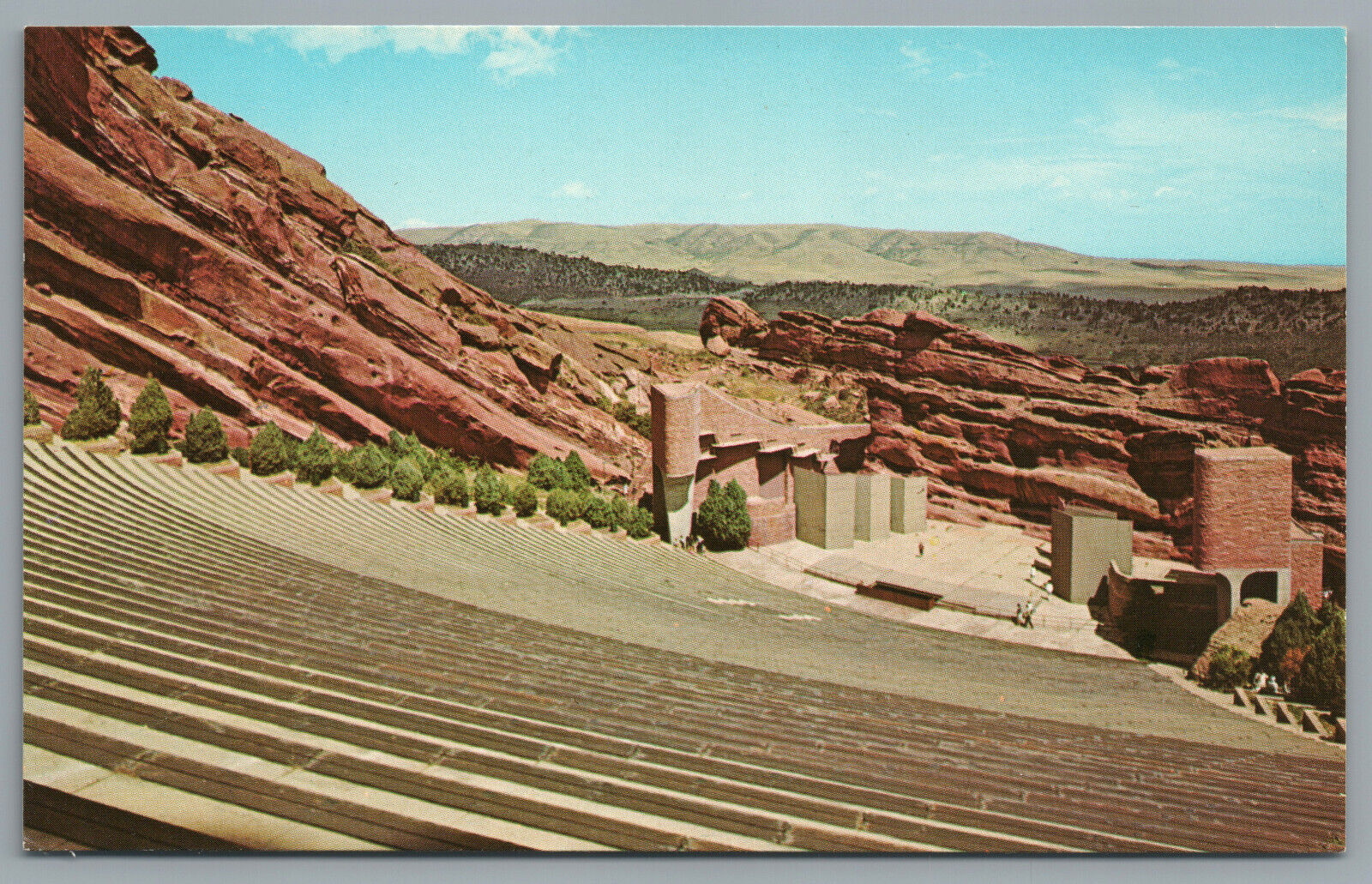 Stage & Amphitheatre Red Rocks Park Hogback Mountain Colorado Chrome Postcard