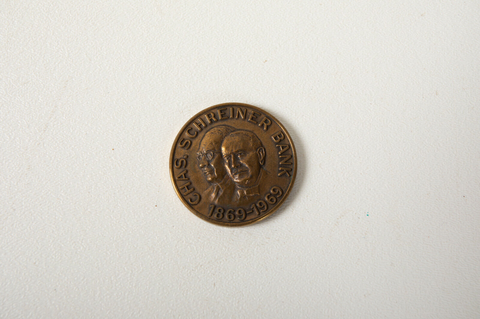 Chas. Schreiner Bank 1869-1969 (B6B) Commemorative Medallion (JSF6) Bronze Token