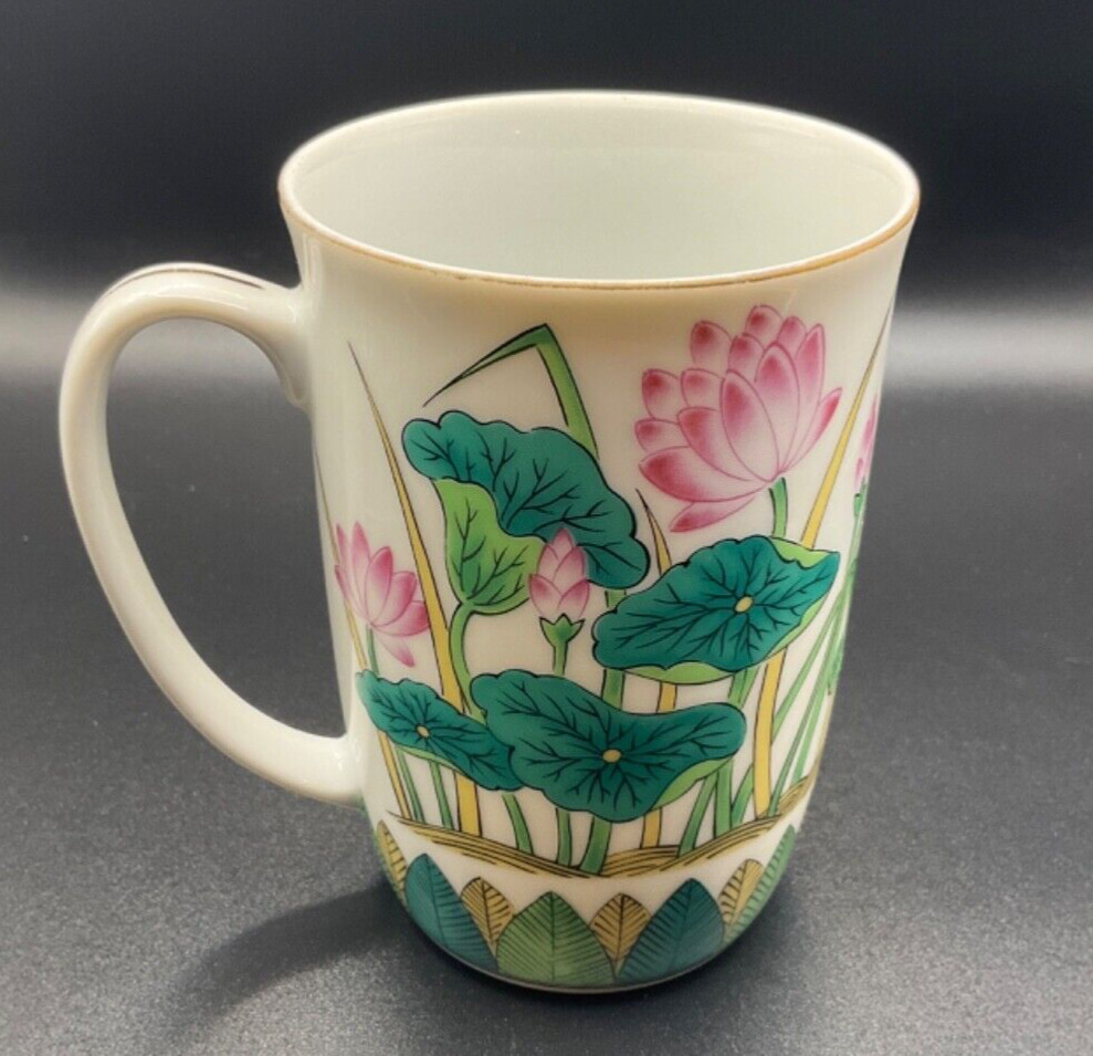 Vintage Takahashi San Francisco Porcelain Coffee Mug / Cup Flower Floral  - C