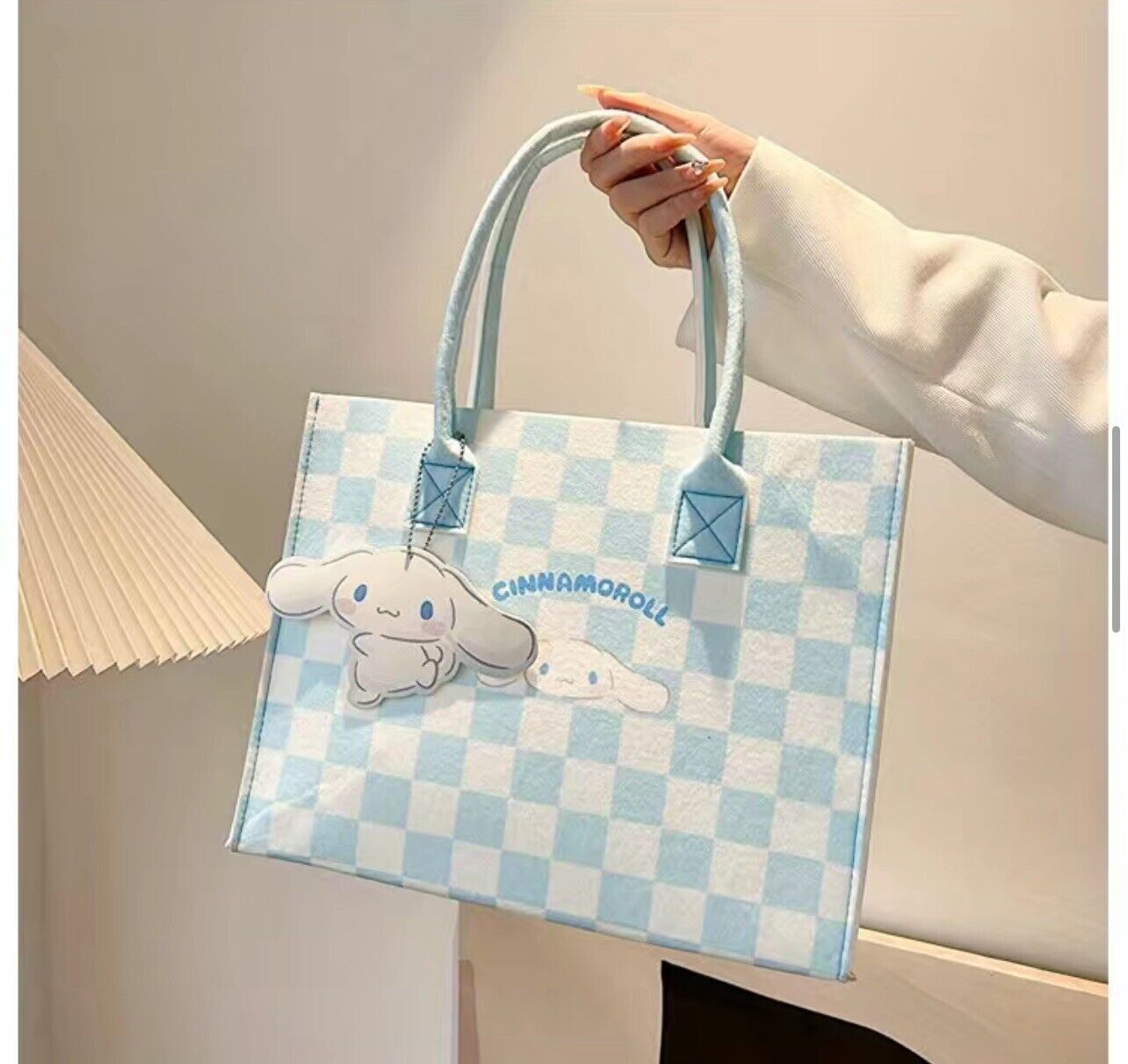 New！cinnamoroll Tote Bag Sanrio Miniso Kawaii Blue Reusable Birthday Gift