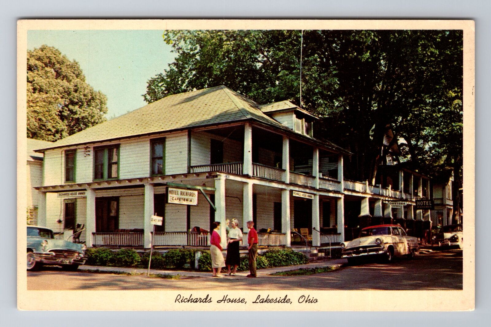 Lakeside OH-Ohio, Richards House, Advertising, Vintage Souvenir Postcard