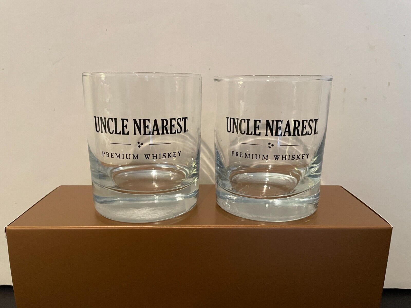 Two (2) Uncle Nearest Premium Whiskey Rocks Glasses