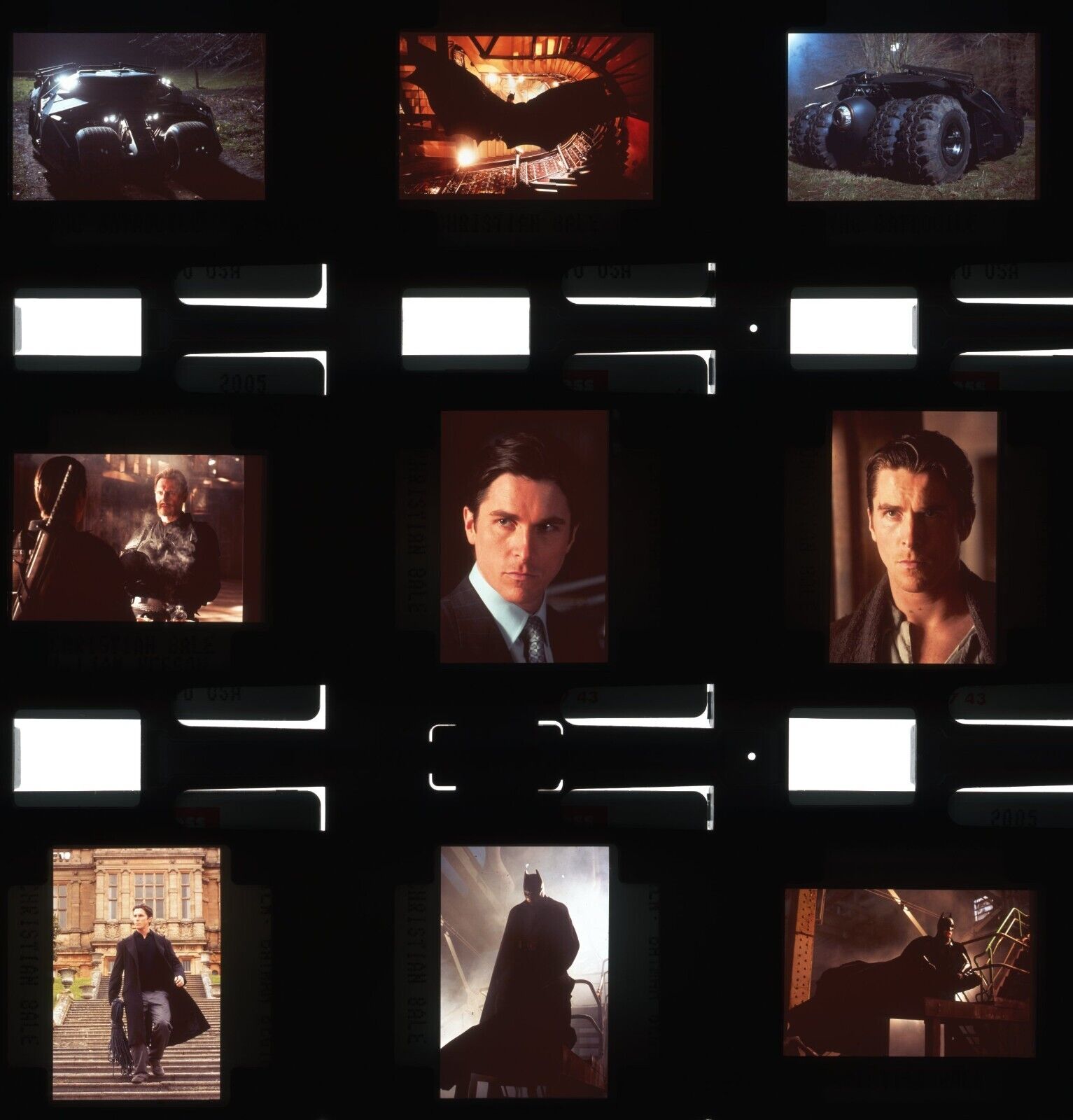 9 x 2005 Batman Begins 35mm Cinema Press Slide Day Slides