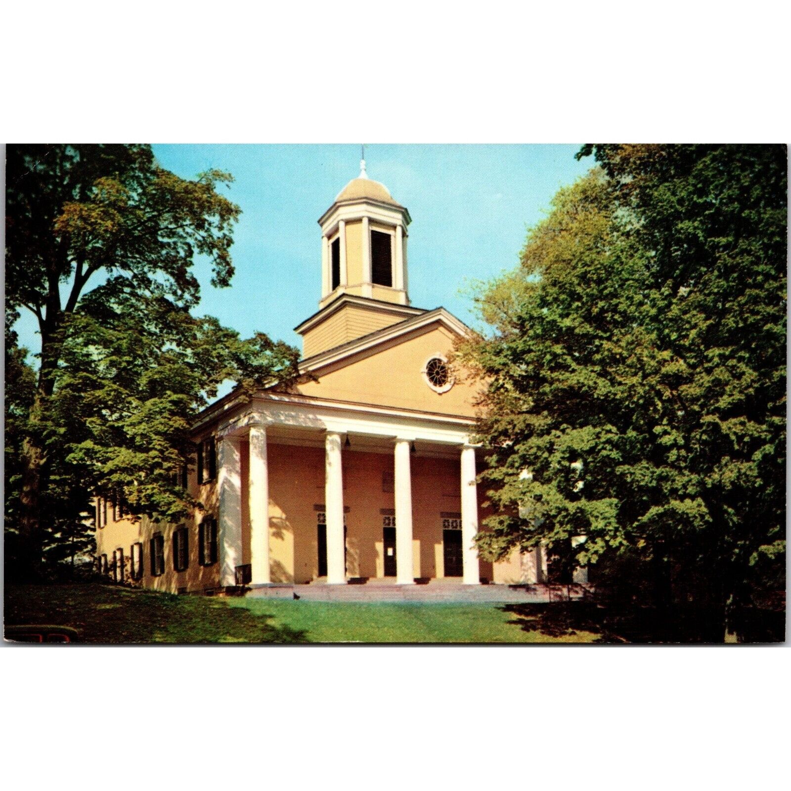 Vintage Postcard Of College Hall Amherst College Massachusetts 1960s