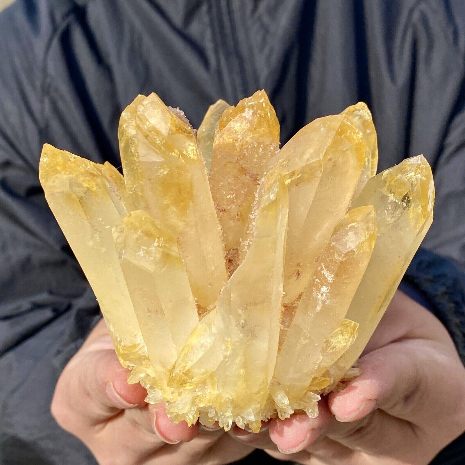 310g+ Natural Raw Yellow Ghost Phantom Geode Cluster Mineral Specimen Crystal