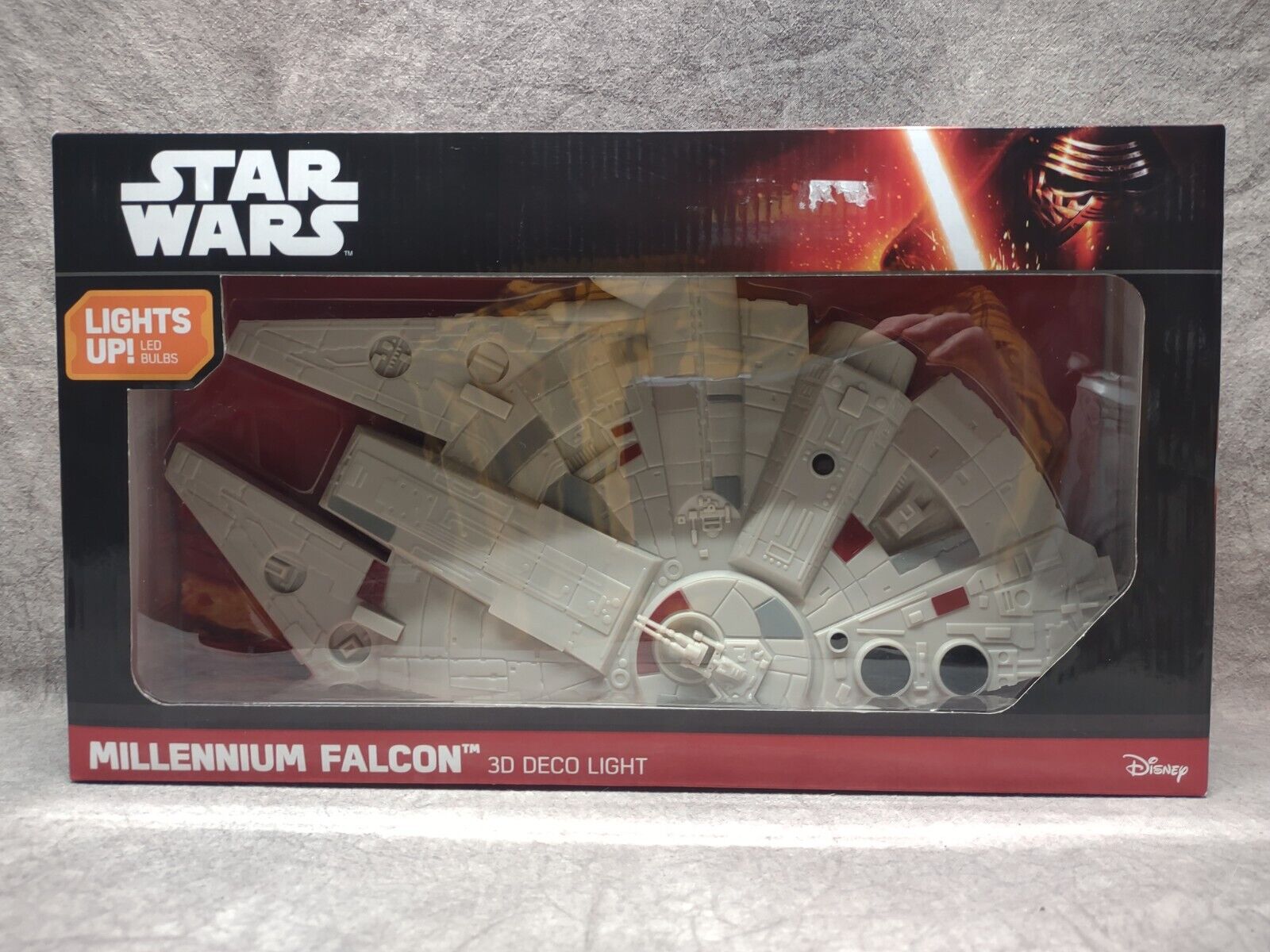 Disney Sealed STAR WARS Millennium Falcon 3D Deco LED Light FX NEW Unopened