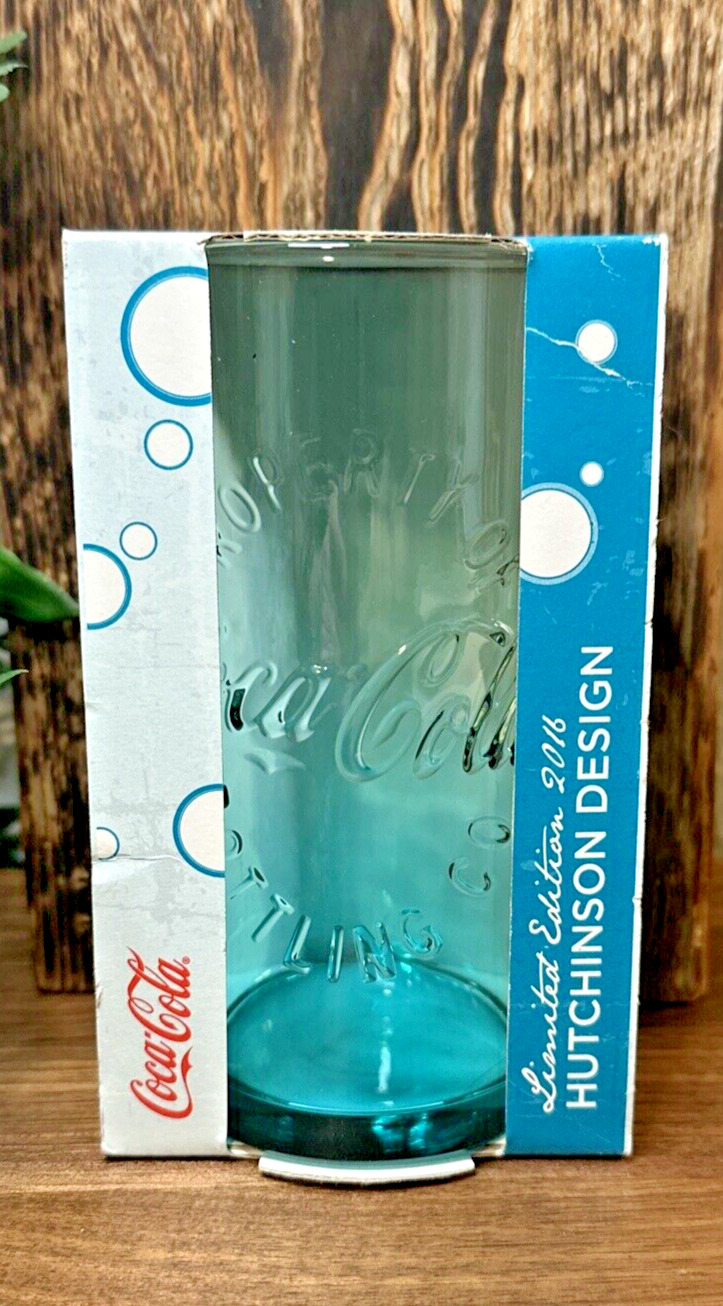 McDonalds Coca Cola Germany 2016 Limited Edition Glass Cup Hutchinson Turquoise