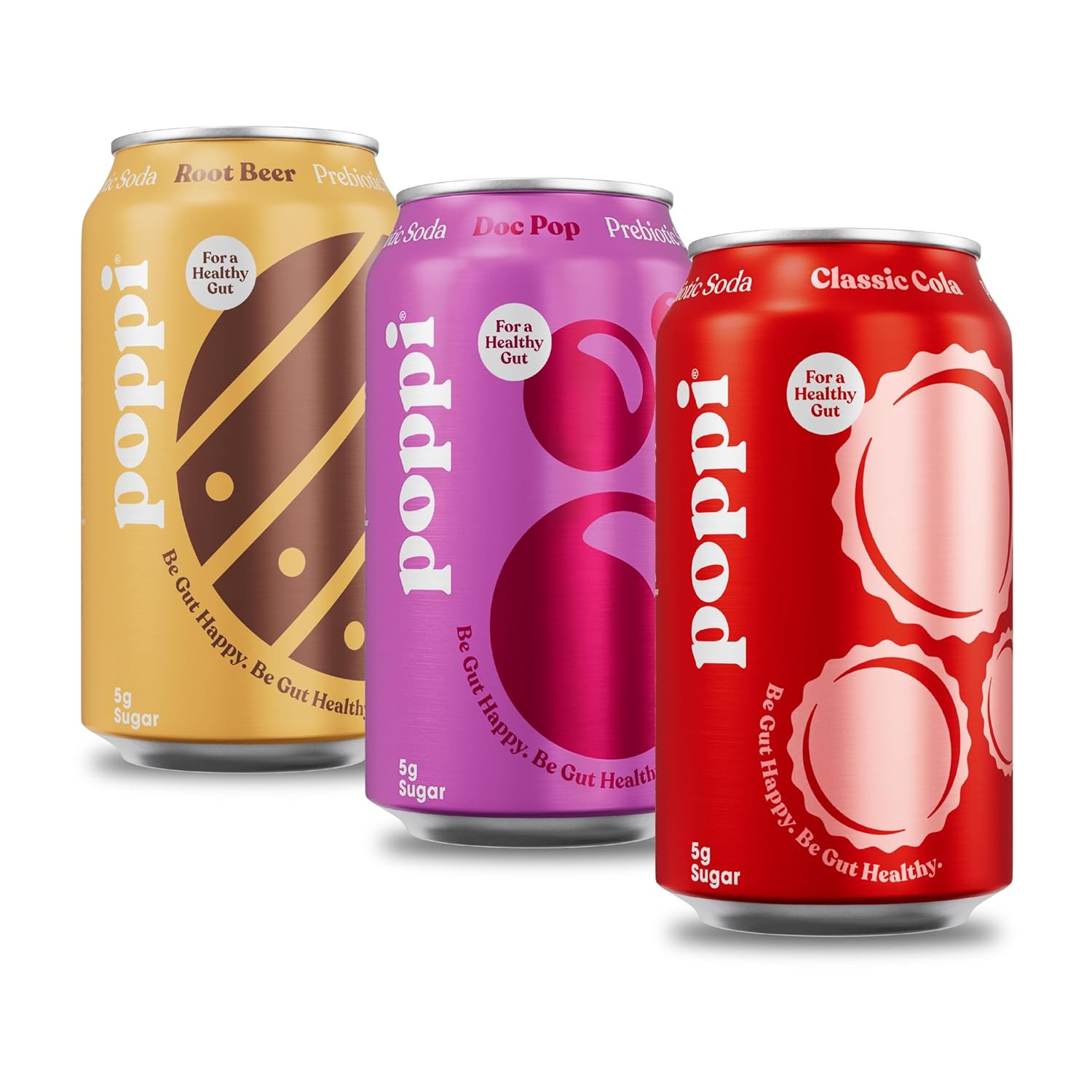 POPPI Sparkling Prebiotic Soda Classics Variety Pack, 12Oz (12 Pack)