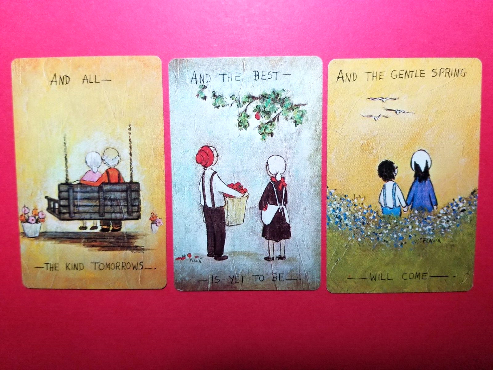 Uplifting Words, Sayings, Trio of Swap Playing Cards.