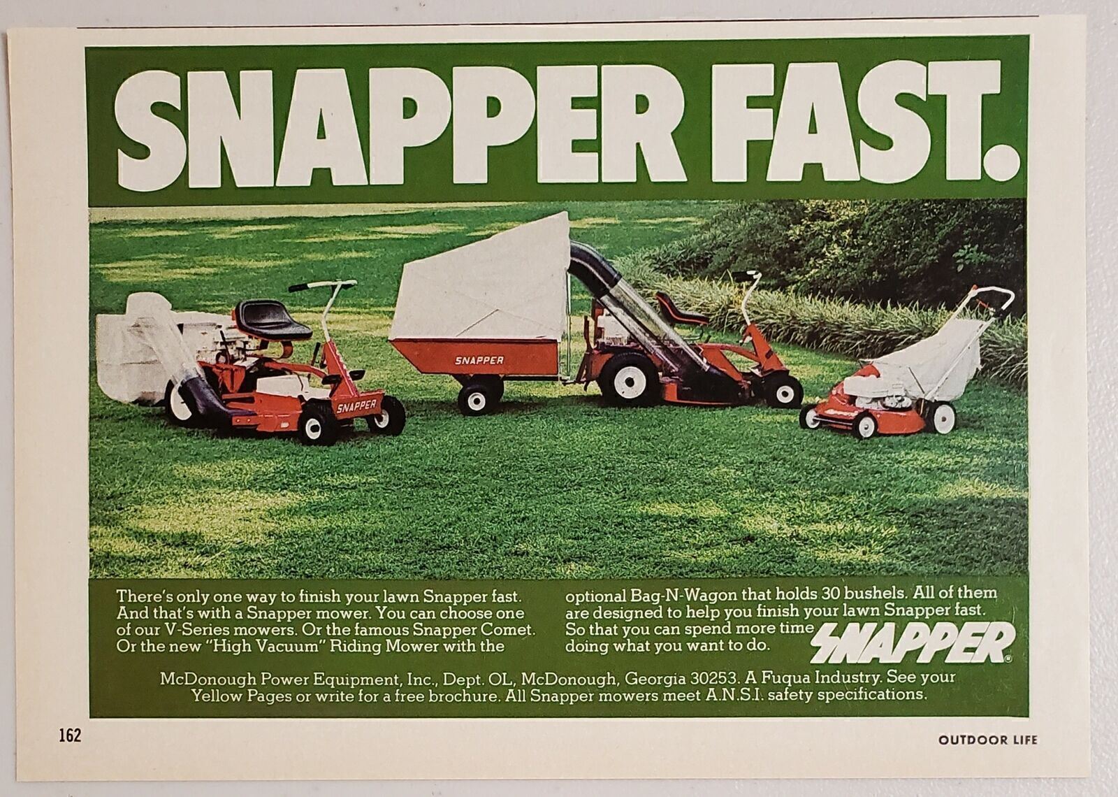 1978 Print Ad Snapper Riding & Rotary Lawnmowers McDonough,Georgia