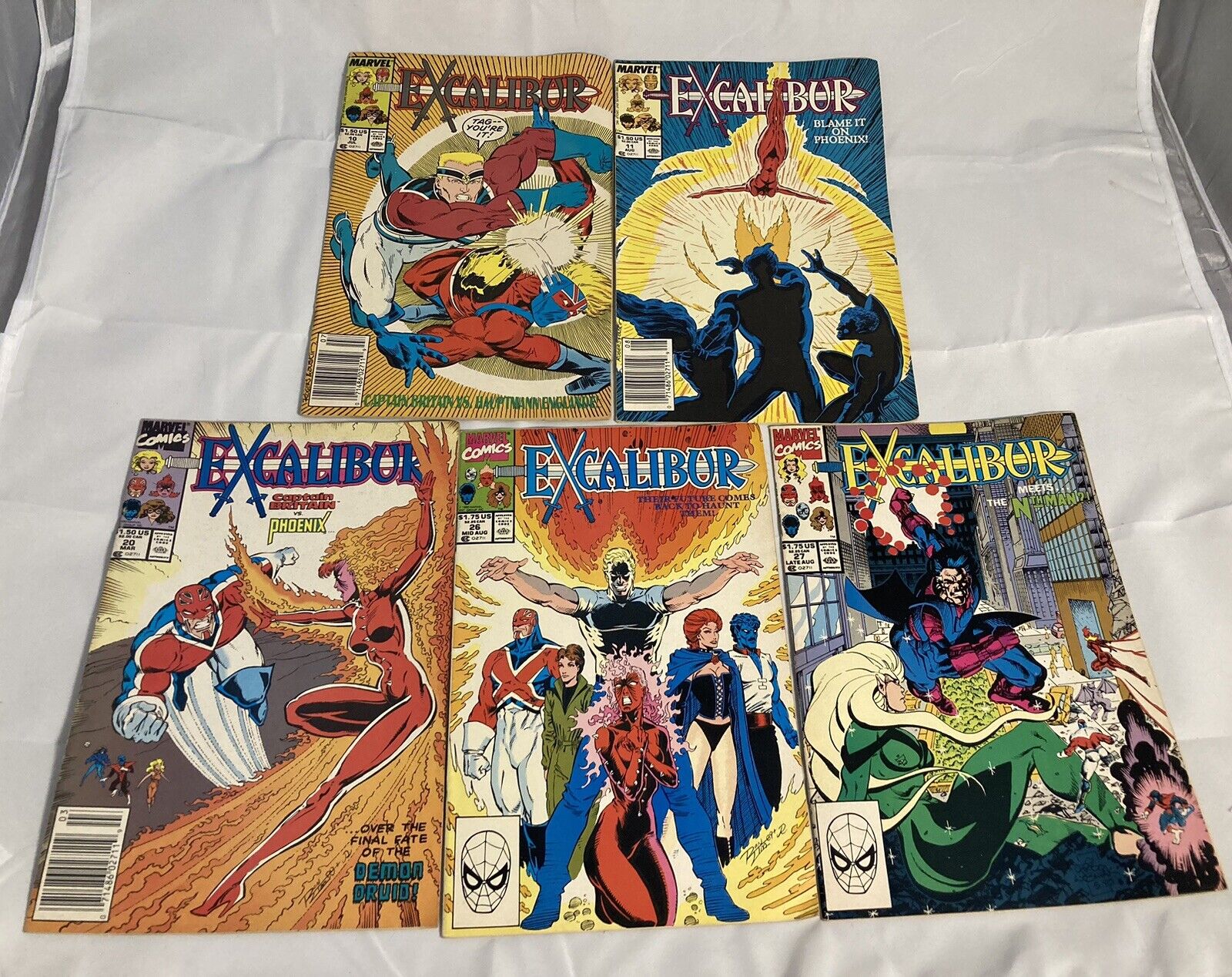 Lot Of 5 Marvel Excalibur classic Comics. X-Men