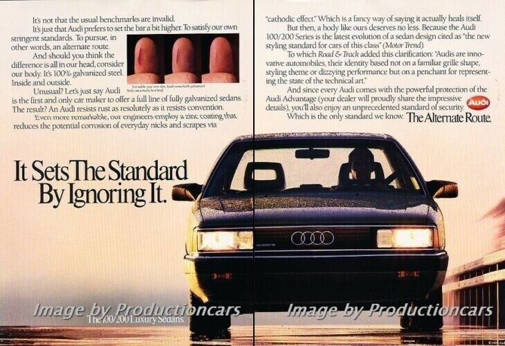 1989 Audi 200 Quattro 2-page Original Advertisement Print Art Car Ad J723