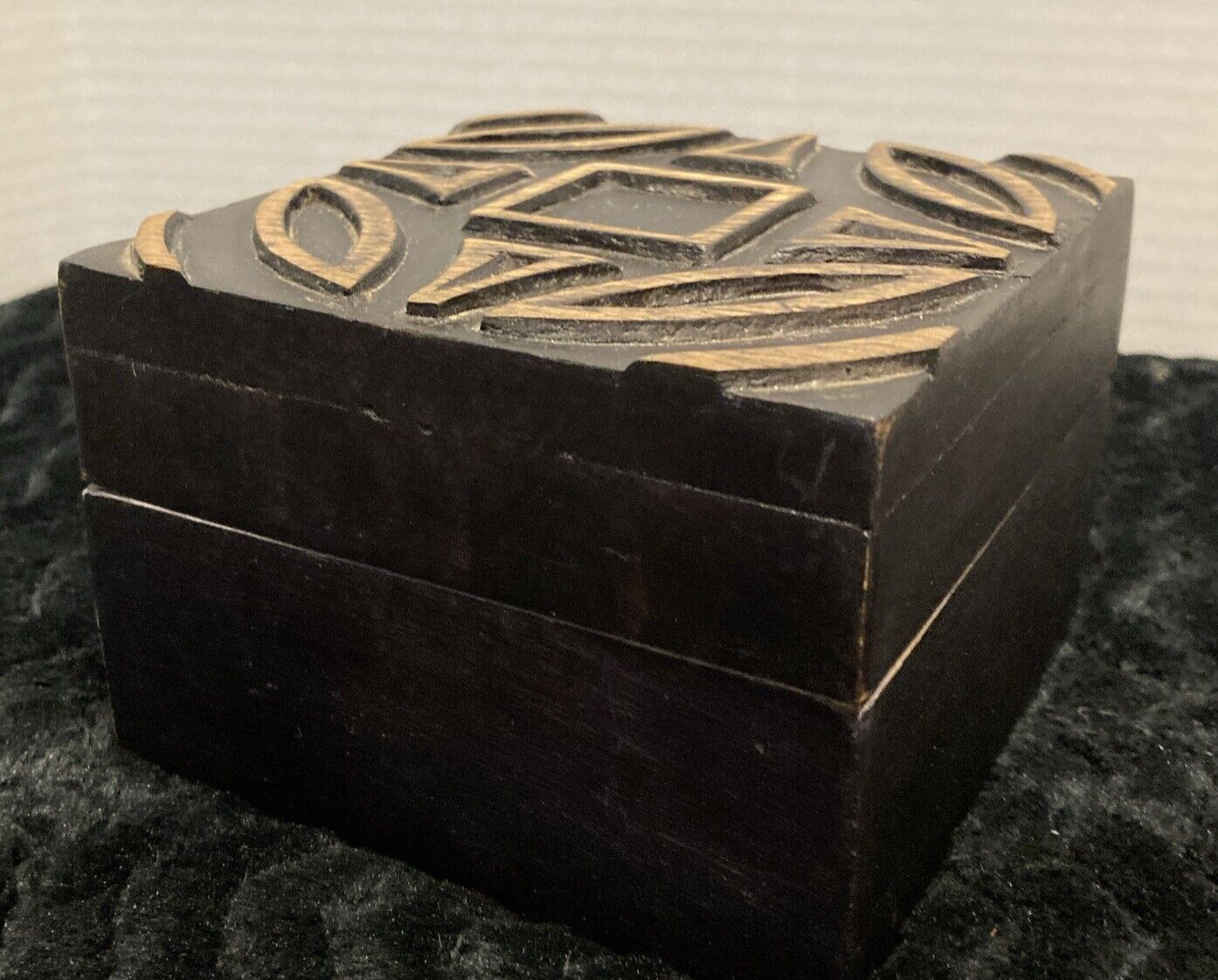 “Marquise” Wooden Abstract Trinket Box by Ashley