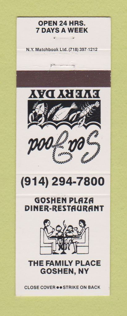 Matchbook Cover - Goshen Plaza Diner Restaurant Goshen NY